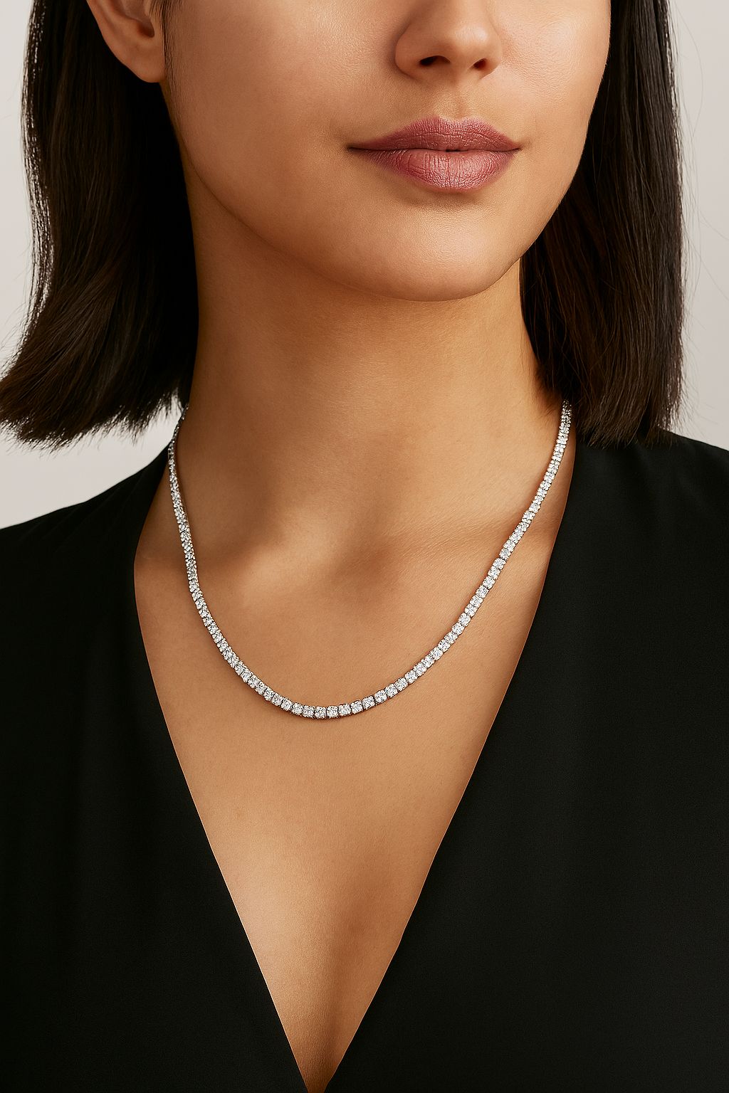 3mm Tennis Halskette Silber