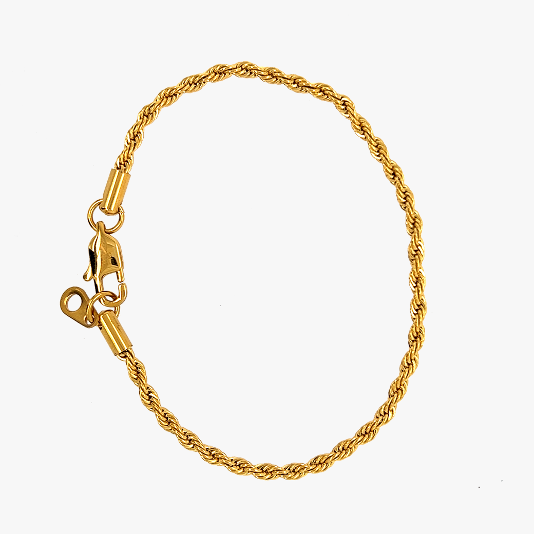 3mm Rope Bracelet Gold