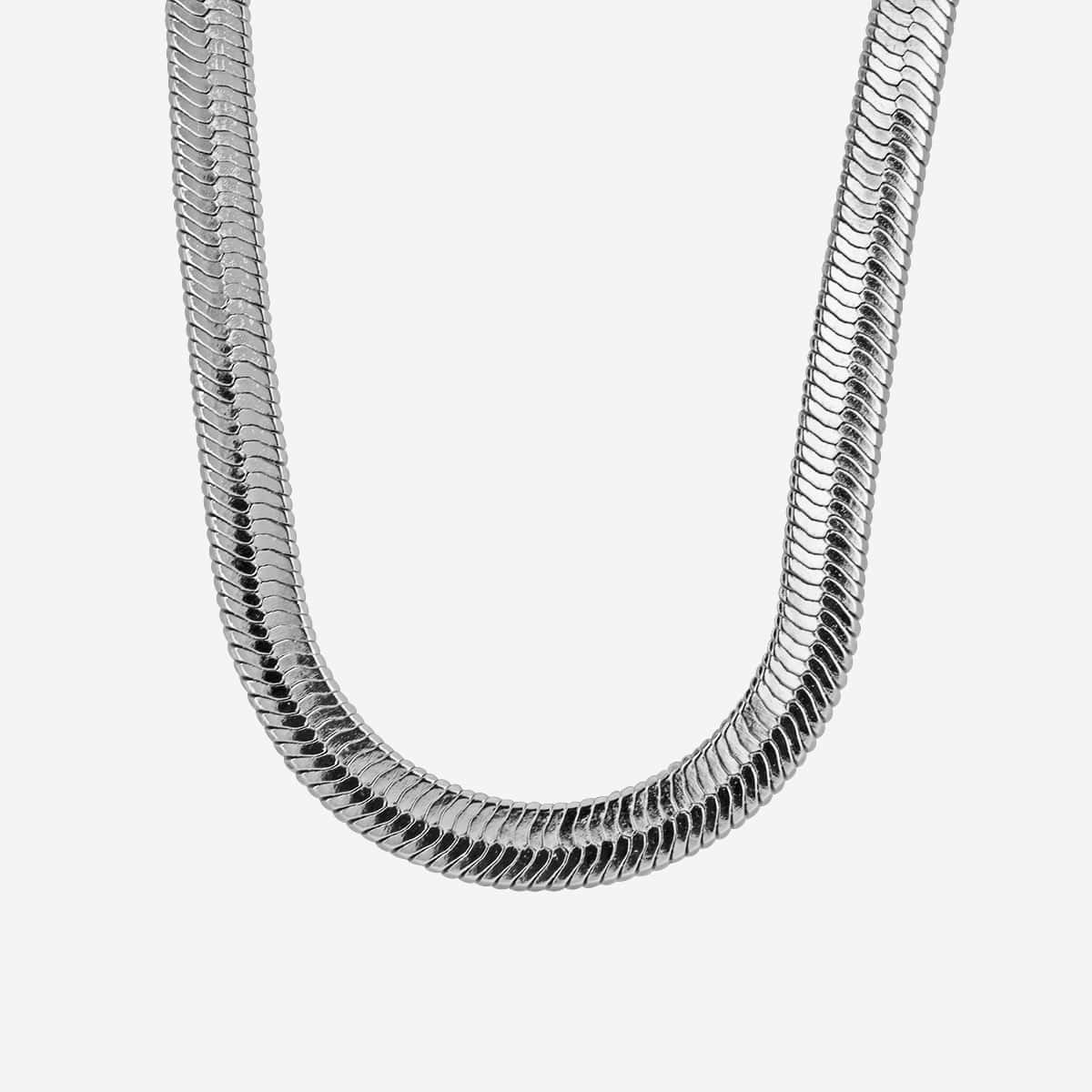 10mm Snake Halskette Weißgold