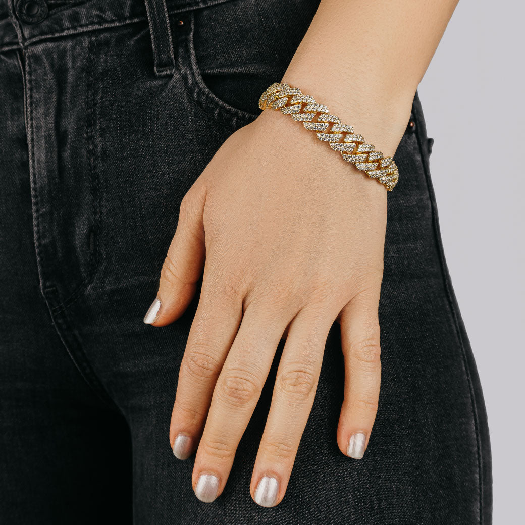 12mm Prong Bracelet Gold