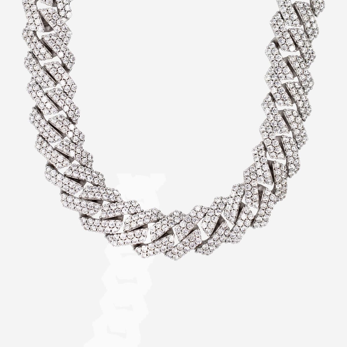 19mm Prong Chain Whitegold