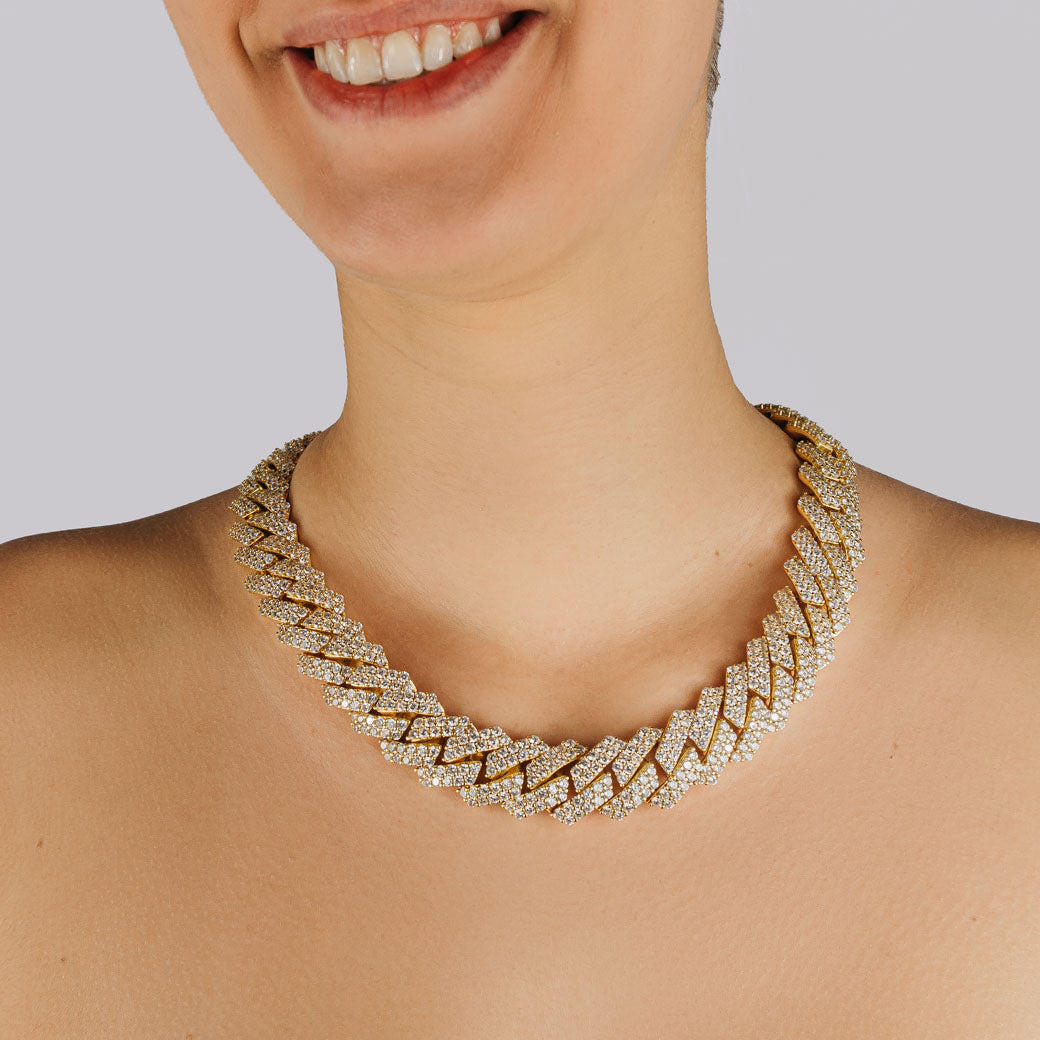 19mm Prong Chain Gold