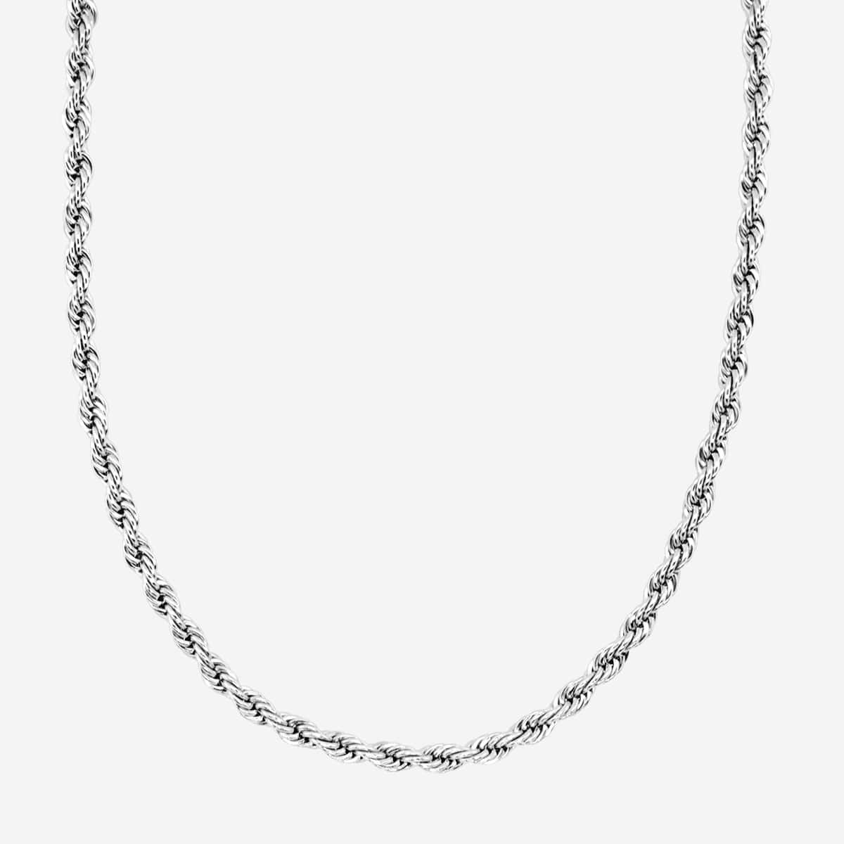3mm Rope Halskette Weißgold