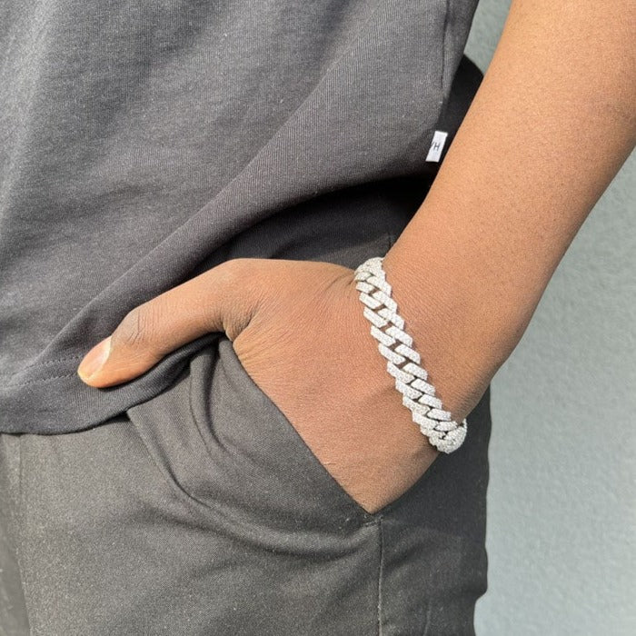 12mm Prong Armband Weißgold