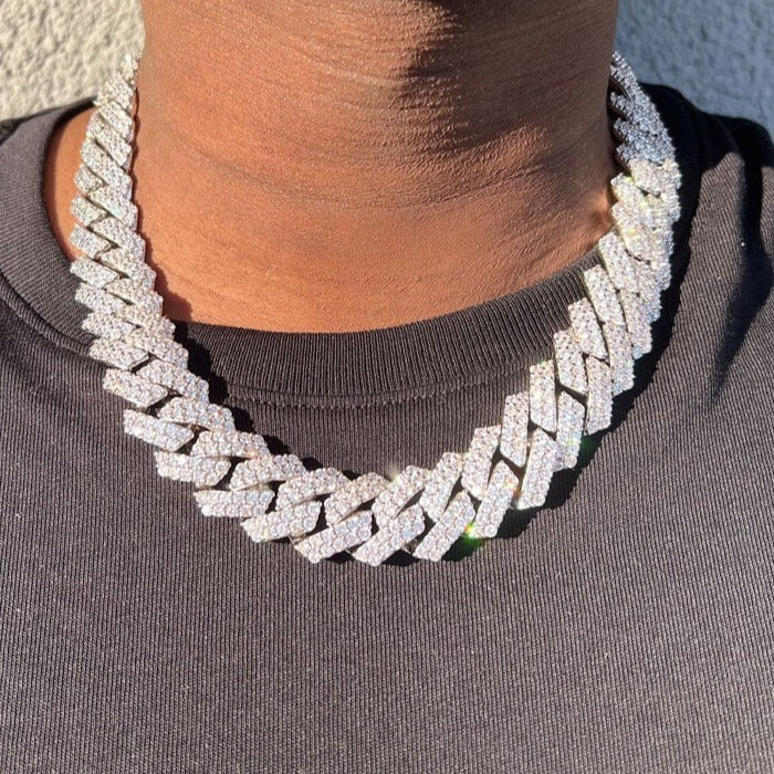 19mm Prong Chain Whitegold