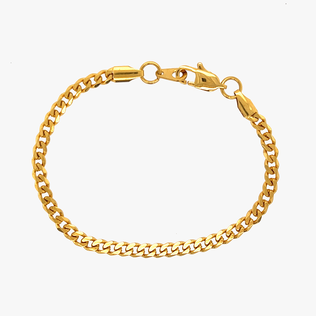 4mm Cuban Link Bracelet Gold