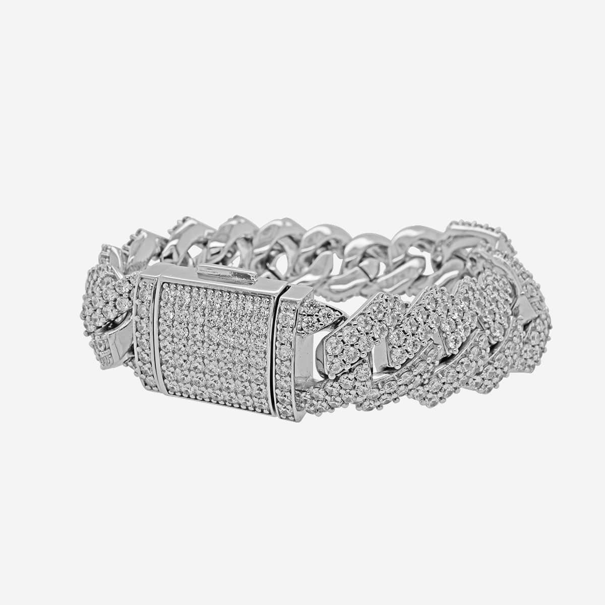 19mm Prong Armband Weißgold
