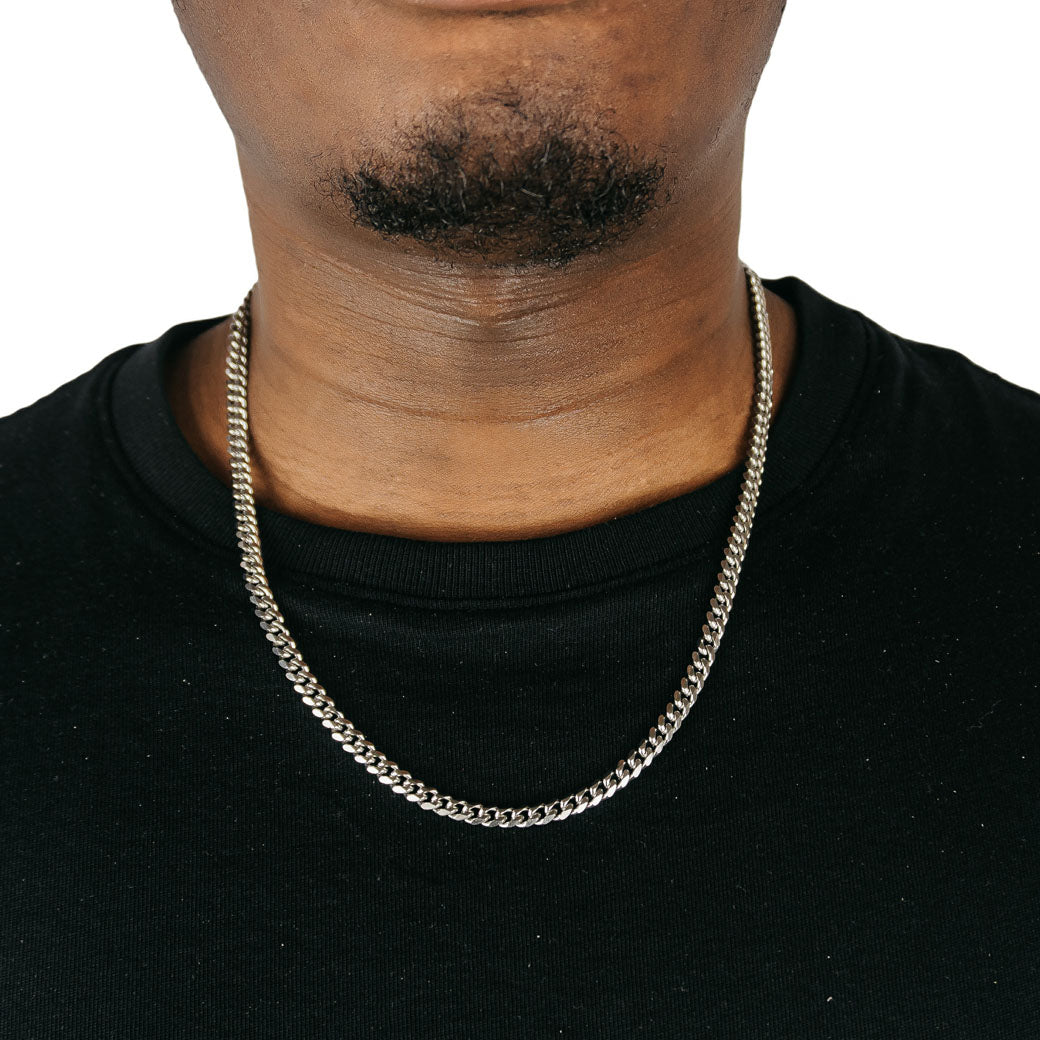 Cuban Link Chain 4mm Whitegold