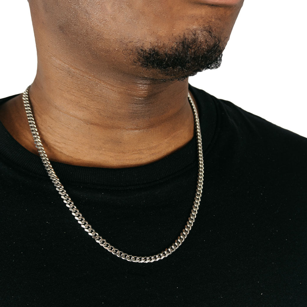 Cuban Link Chain 4mm Whitegold
