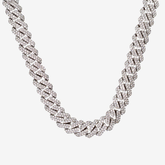 12mm Prong Chain Whitegold
