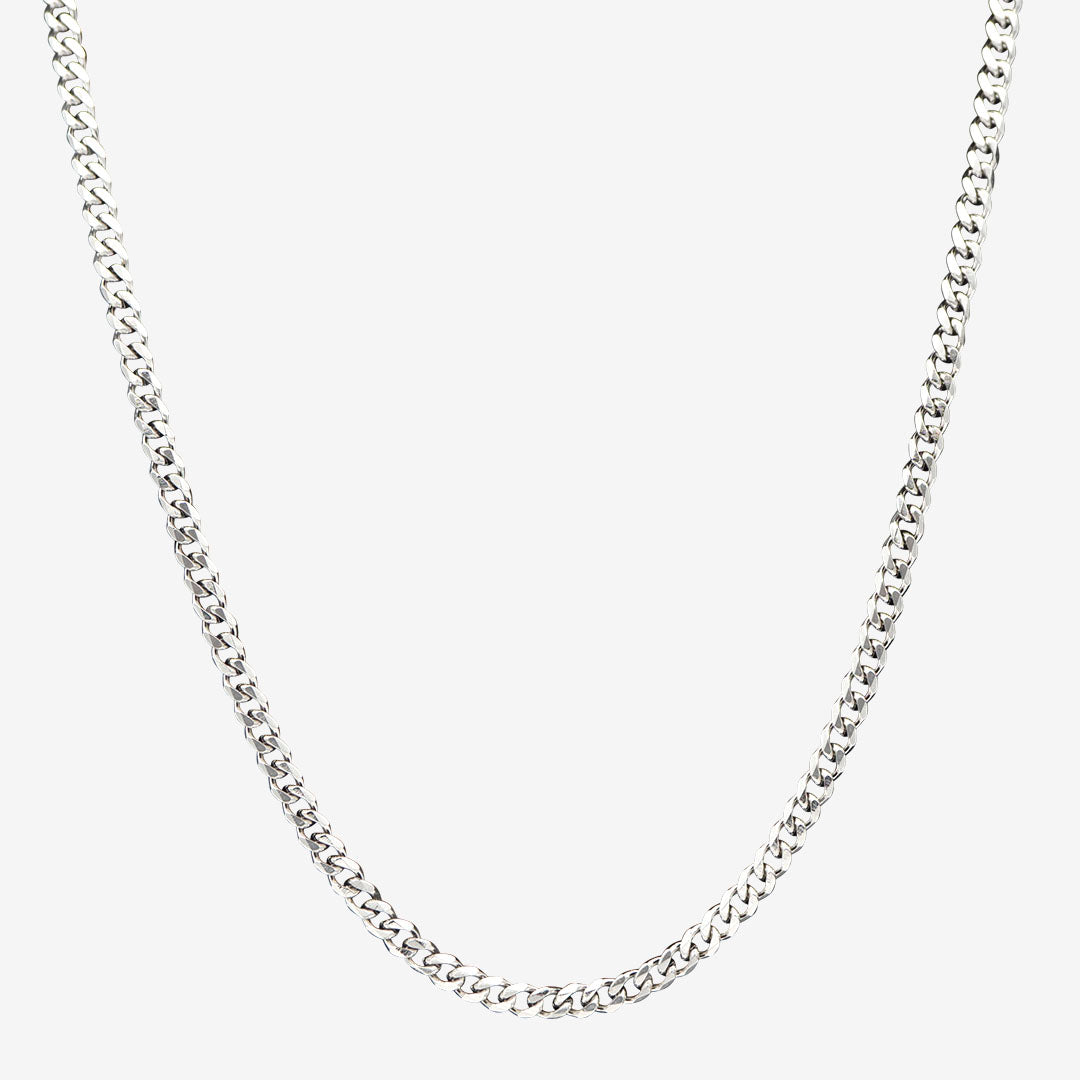 Cuban Link Chain 4mm Whitegold